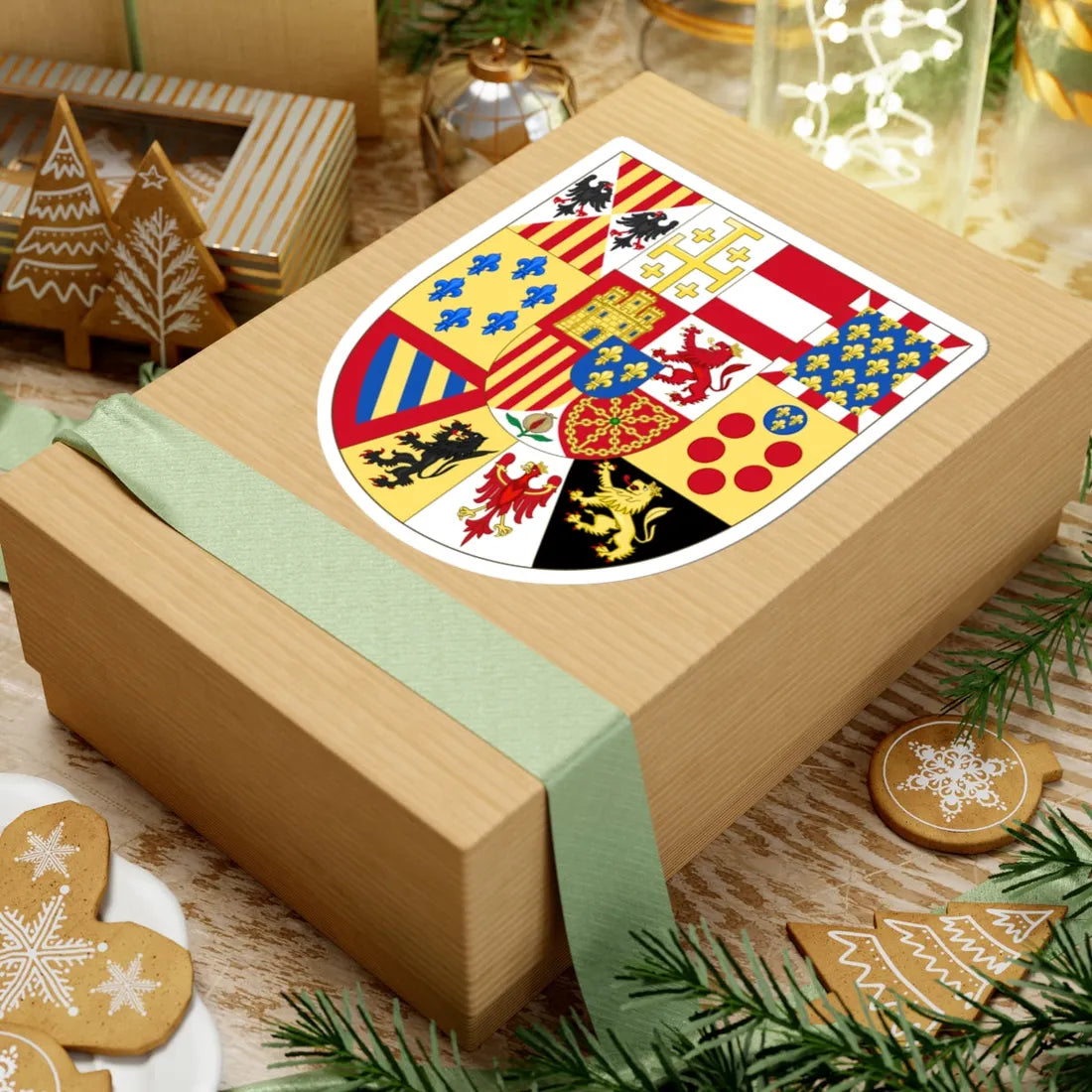 Greater Royal Arms of Spain 1931-Escutcheon of France (Spain) (Coat of Arms) STICKER Vinyl Kiss-Cut Decal - The Sticker Space