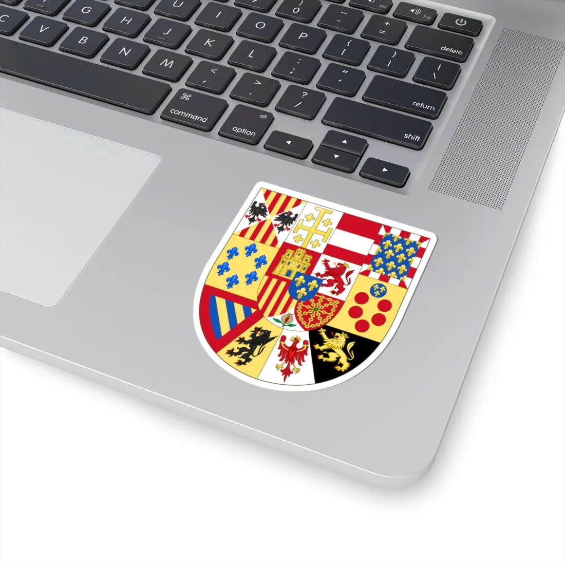 Greater Royal Arms of Spain 1931-Escutcheon of France (Spain) (Coat of Arms) STICKER Vinyl Kiss-Cut Decal - The Sticker Space