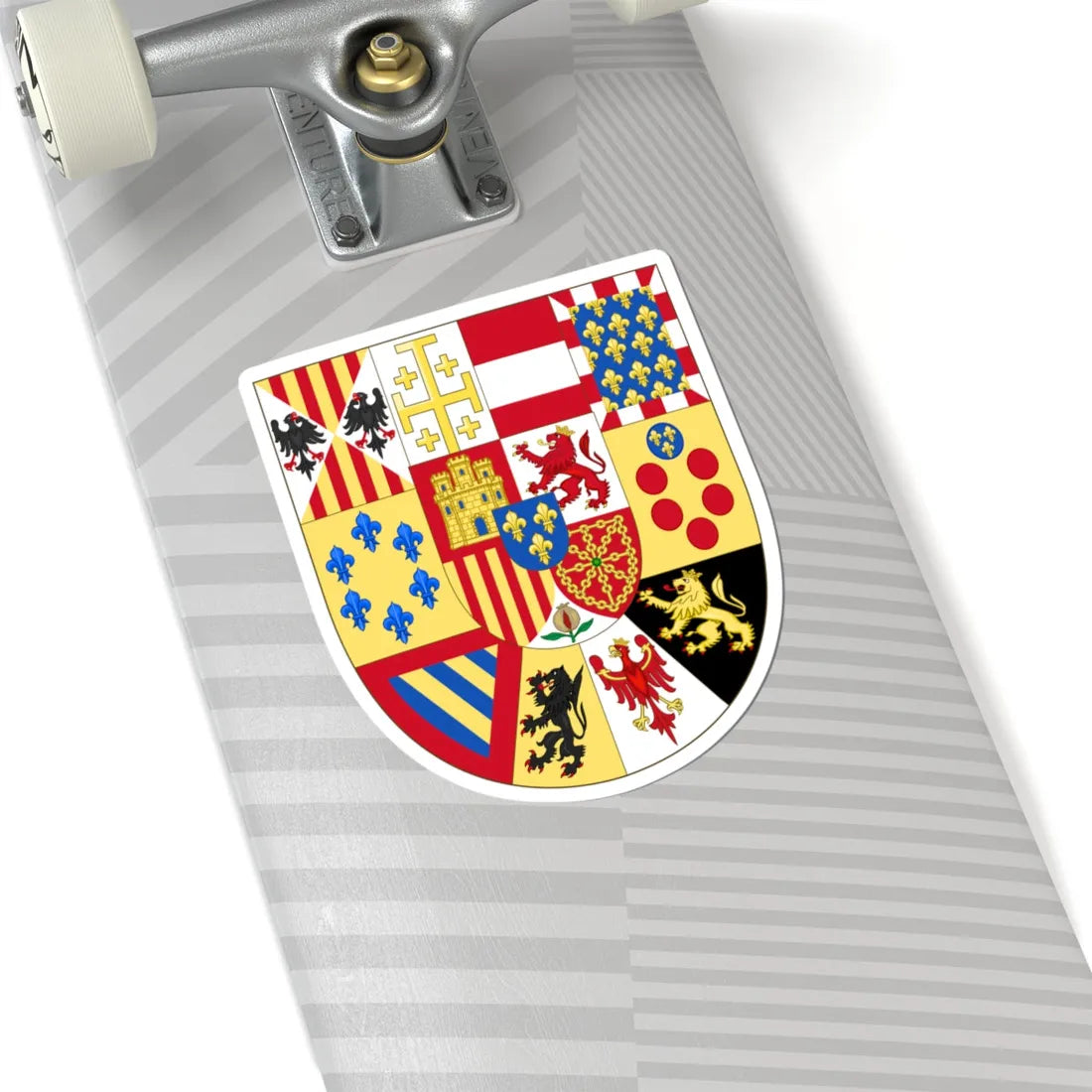 Greater Royal Arms of Spain 1931-Escutcheon of France (Spain) (Coat of Arms) STICKER Vinyl Kiss-Cut Decal - The Sticker Space