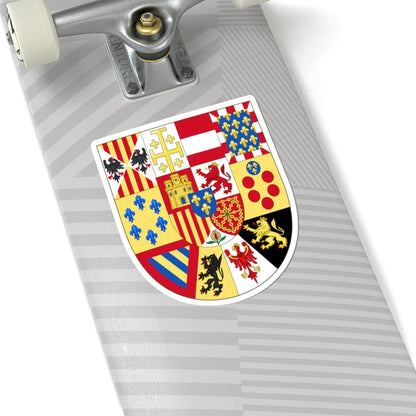 Greater Royal Arms of Spain 1931-Escutcheon of France (Spain) (Coat of Arms) STICKER Vinyl Kiss-Cut Decal - The Sticker Space