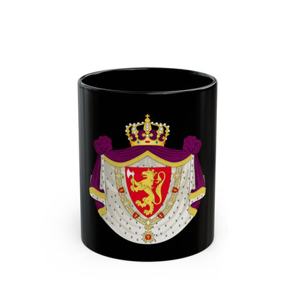 Greater royal coat of arms of Norway - Black Coffee Mug-11oz-The Sticker Space