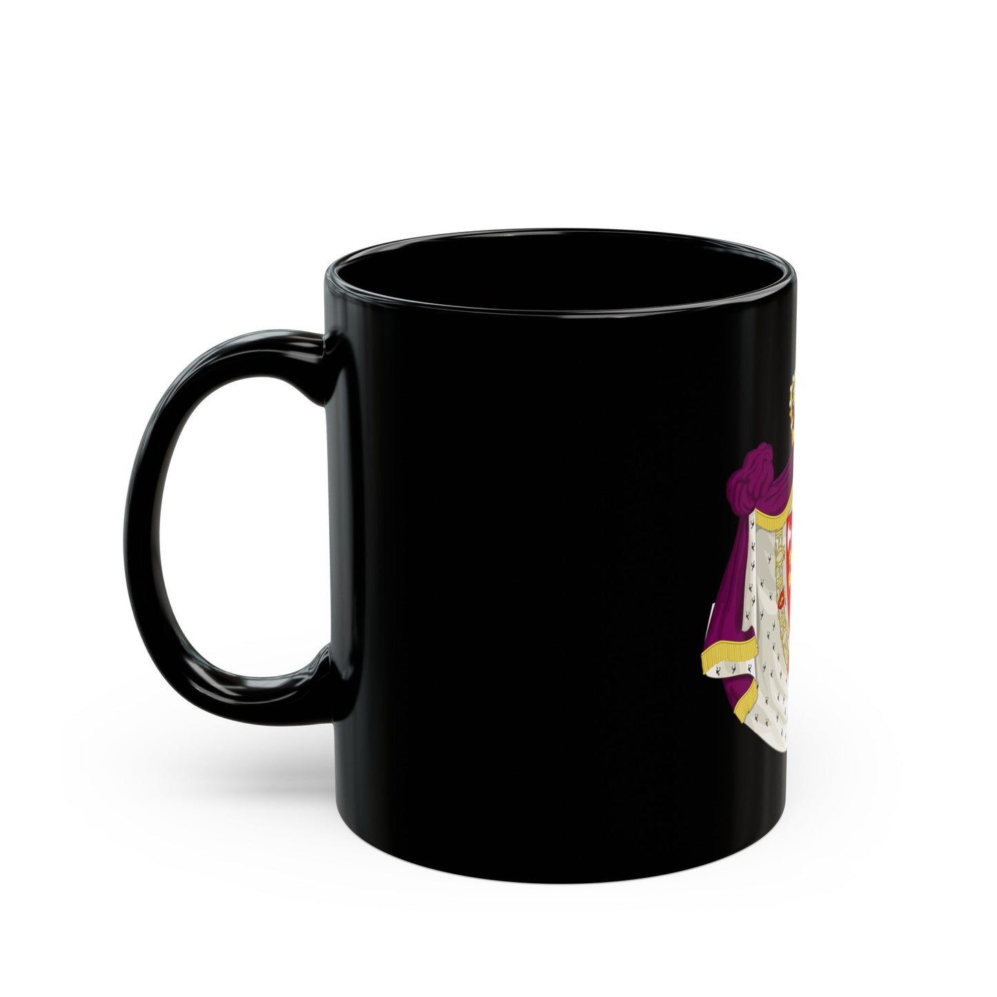 Greater royal coat of arms of Norway - Black Coffee Mug-The Sticker Space