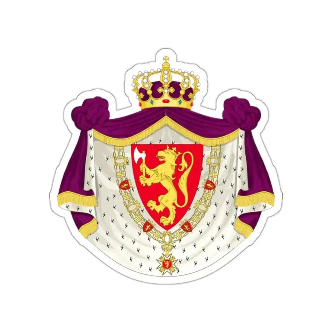 Greater royal coat of arms of Norway STICKER Vinyl Die-Cut Decal 2 Inch - The Sticker Space