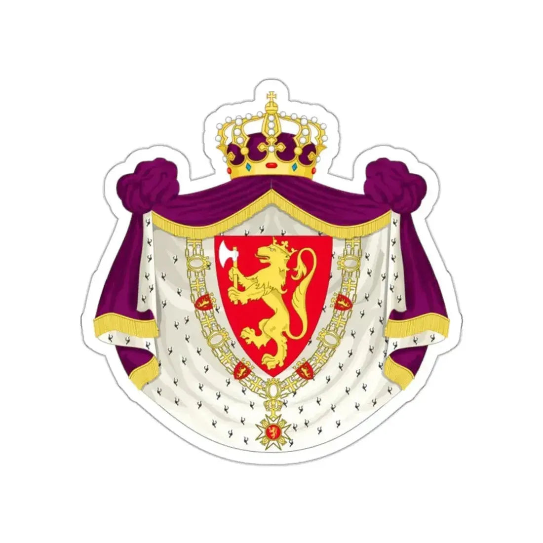 Greater royal coat of arms of Norway STICKER Vinyl Die-Cut Decal - The Sticker Space