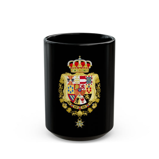 Greater Royal Coat of Arms of Spain (1931) - Black Coffee Mug-15oz-The Sticker Space