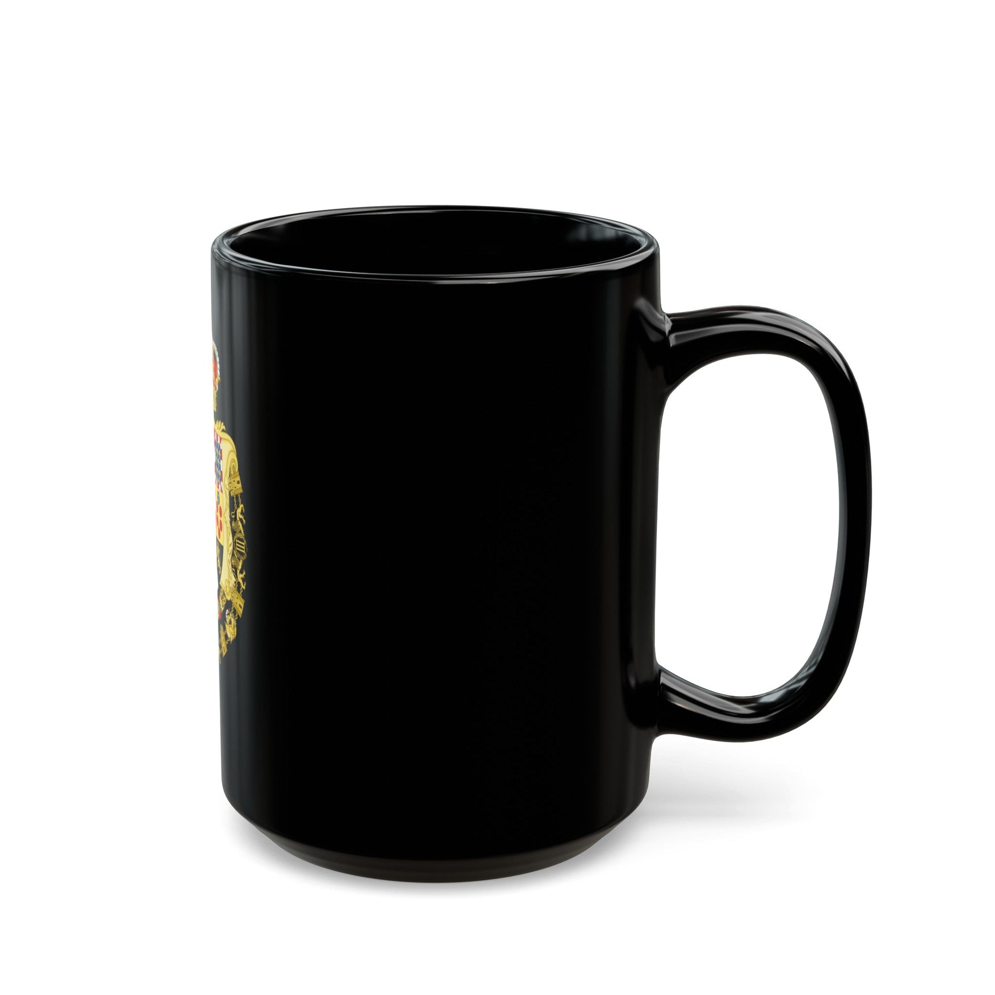 Greater Royal Coat of Arms of Spain (1931) - Black Coffee Mug-The Sticker Space