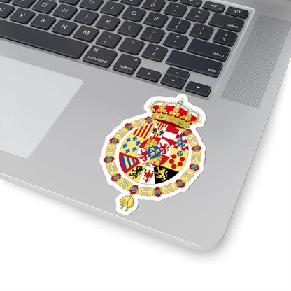 Greater Royal Coat of Arms of Spain c.1883-1931 Golden Fleece Variant (Spain) (Coat of Arms) STICKER Vinyl Kiss-Cut Decal - The Sticker Space