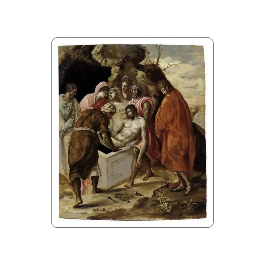 GRECO, El -1567Crete- The Entombment of Christ (Artwork) STICKER Vinyl Die-Cut Decal White Die-Cut 4 Inch - The Sticker Space
