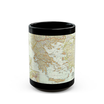 Greece and the Aegean (1958) (Map) Black Coffee Mug-15oz-The Sticker Space