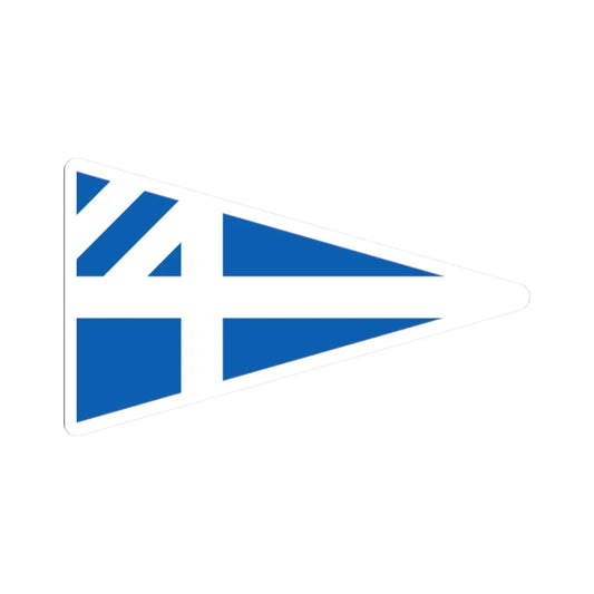 Greek Lieutenant Generals rank flag on board a navy vessel within his jurisdiction 1914 pattern (Greece) STICKER Vinyl Kiss-Cut Decal 2 Inch White - The Sticker Space