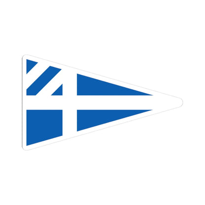 Greek Lieutenant Generals rank flag on board a navy vessel within his jurisdiction 1914 pattern (Greece) STICKER Vinyl Kiss-Cut Decal 3 Inch White - The Sticker Space
