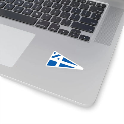 Greek Lieutenant Generals rank flag on board a navy vessel within his jurisdiction 1914 pattern (Greece) STICKER Vinyl Kiss-Cut Decal - The Sticker Space
