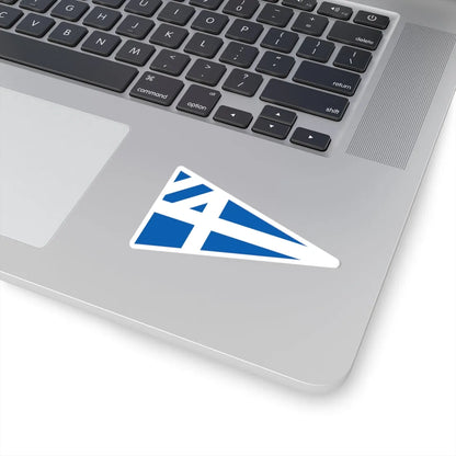 Greek Lieutenant Generals rank flag on board a navy vessel within his jurisdiction 1914 pattern (Greece) STICKER Vinyl Kiss-Cut Decal - The Sticker Space
