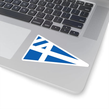 Greek Lieutenant Generals rank flag on board a navy vessel within his jurisdiction 1914 pattern (Greece) STICKER Vinyl Kiss-Cut Decal - The Sticker Space