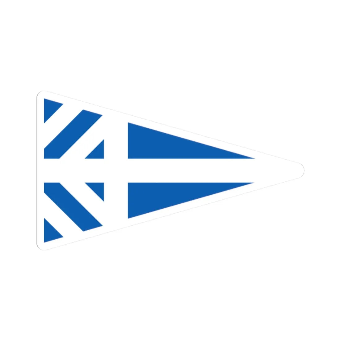 Greek Major Generals rank flag on board a navy vessel within his jurisdiction 1914 pattern (Greece) STICKER Vinyl Kiss-Cut Decal 2 Inch White - The Sticker Space