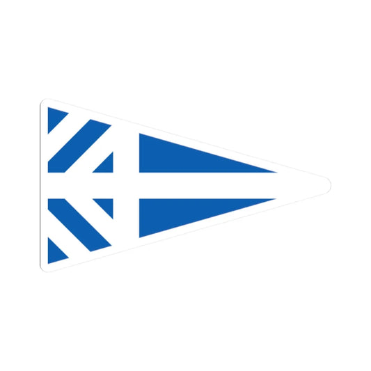 Greek Major Generals rank flag on board a navy vessel within his jurisdiction 1914 pattern (Greece) STICKER Vinyl Kiss-Cut Decal 2 Inch White - The Sticker Space