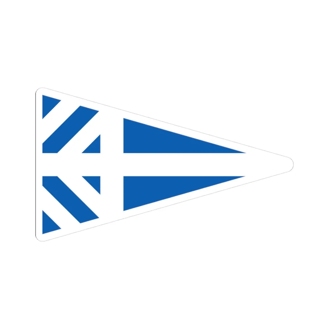 Greek Major Generals rank flag on board a navy vessel within his jurisdiction 1914 pattern (Greece) STICKER Vinyl Kiss-Cut Decal 3 Inch White - The Sticker Space