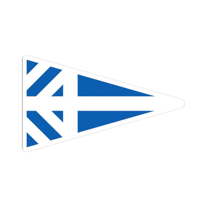 Greek Major Generals rank flag on board a navy vessel within his jurisdiction 1914 pattern (Greece) STICKER Vinyl Kiss-Cut Decal 3 Inch White - The Sticker Space