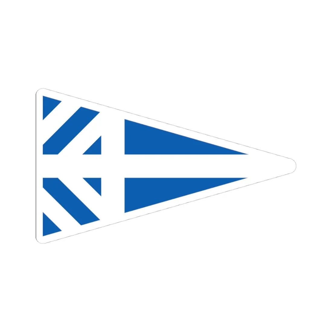 Greek Major Generals rank flag on board a navy vessel within his jurisdiction 1914 pattern (Greece) STICKER Vinyl Kiss-Cut Decal 4 Inch White - The Sticker Space