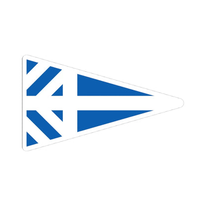 Greek Major Generals rank flag on board a navy vessel within his jurisdiction 1914 pattern (Greece) STICKER Vinyl Kiss-Cut Decal 4 Inch White - The Sticker Space