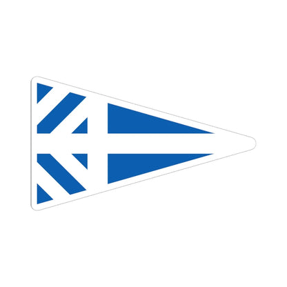 Greek Major Generals rank flag on board a navy vessel within his jurisdiction 1914 pattern (Greece) STICKER Vinyl Kiss-Cut Decal 6 Inch White - The Sticker Space