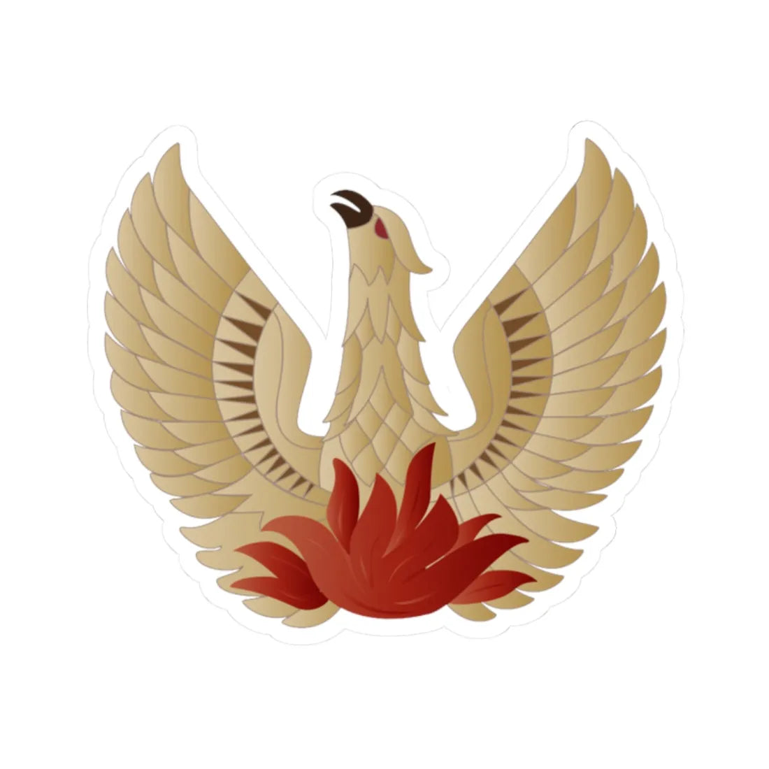 Greek Phoenix (Greece) (Coat of Arms) STICKER Vinyl Kiss-Cut Decal 2 Inch White - The Sticker Space