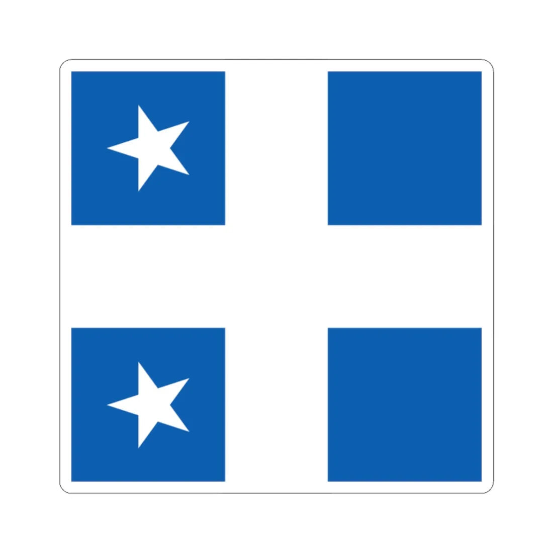 Greek Royal Navy Rear Admirals rank flag 1914 pattern (Greece) STICKER Vinyl Kiss-Cut Decal 2 Inch White - The Sticker Space
