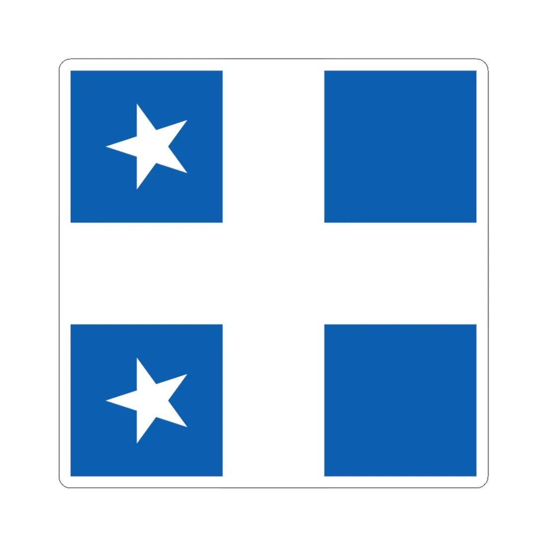 Greek Royal Navy Rear Admirals rank flag 1914 pattern (Greece) STICKER Vinyl Kiss-Cut Decal 3 Inch White - The Sticker Space