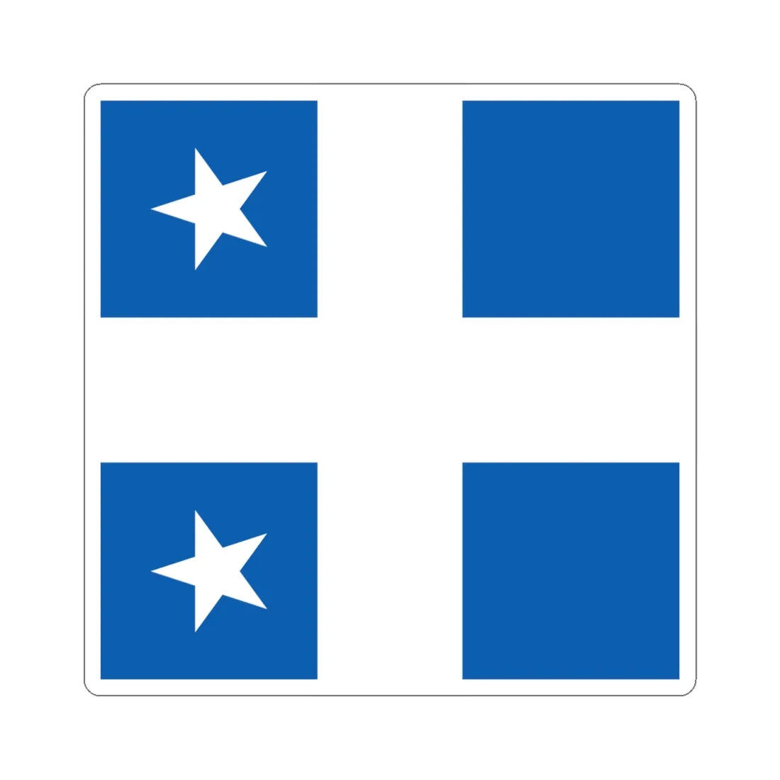 Greek Royal Navy Rear Admirals rank flag 1914 pattern (Greece) STICKER Vinyl Kiss-Cut Decal 4 Inch White - The Sticker Space