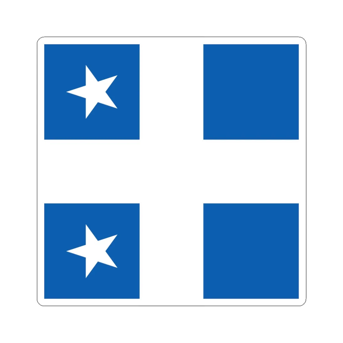 Greek Royal Navy Rear Admirals rank flag 1914 pattern (Greece) STICKER Vinyl Kiss-Cut Decal 6 Inch White - The Sticker Space