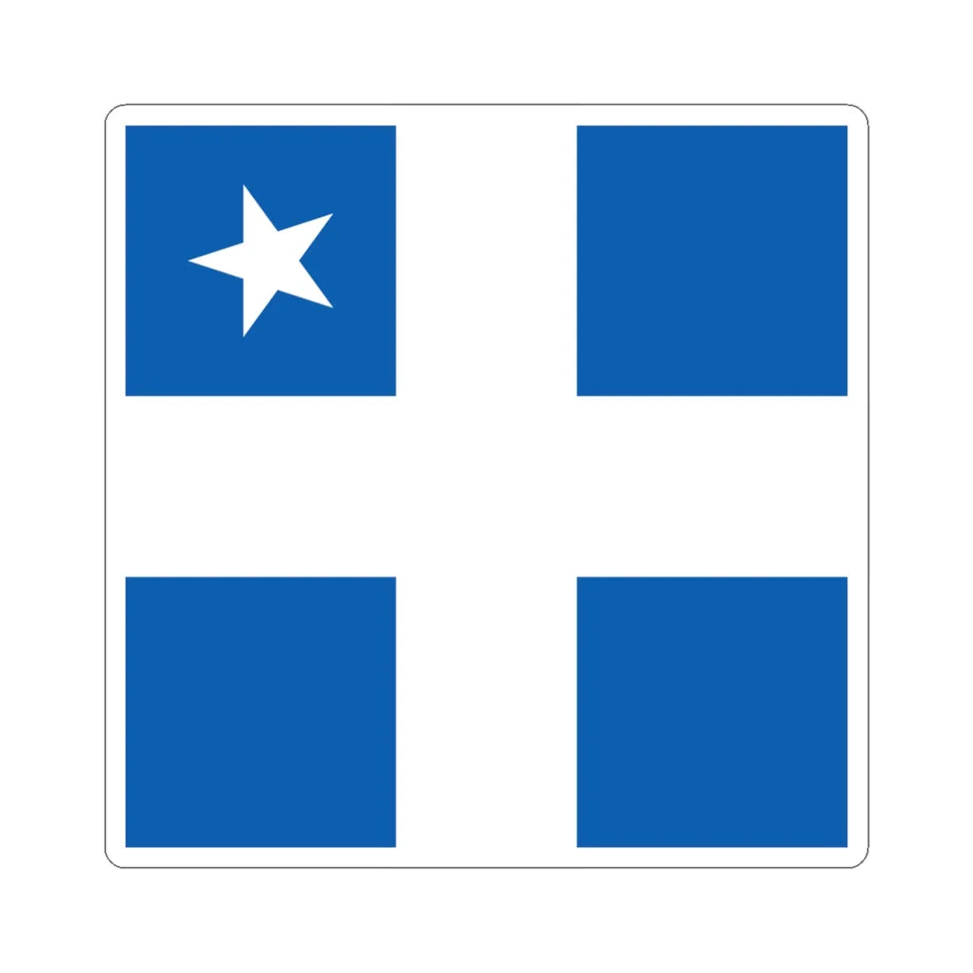 Greek Royal Navy Vice Admirals rank flag 1914 pattern (Greece) STICKER Vinyl Kiss-Cut Decal 4 Inch White - The Sticker Space
