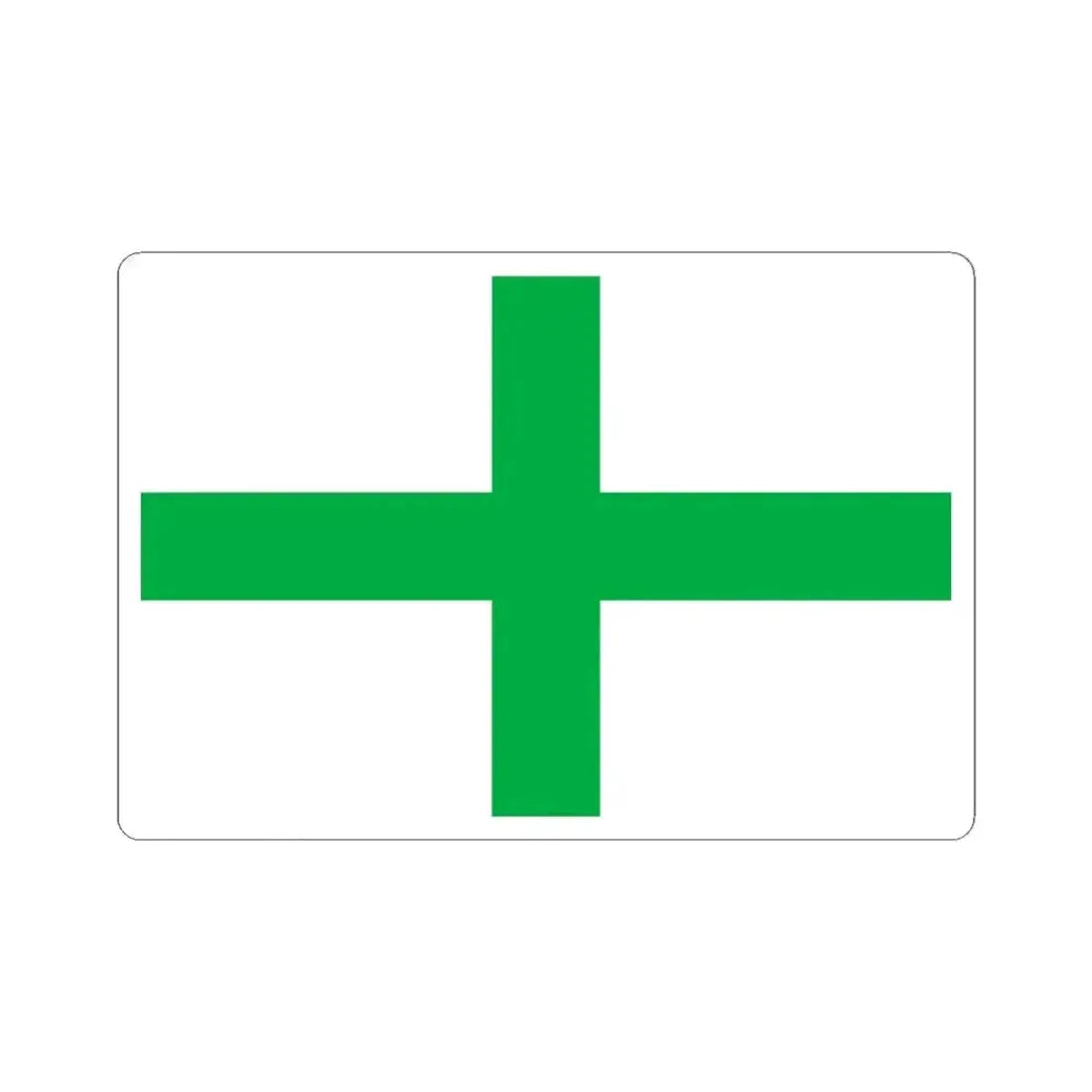Green Cross flag of Florida (United States) STICKER Vinyl Kiss-Cut Decal 4 Inch White - The Sticker Space