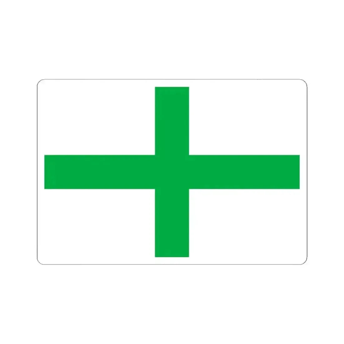 Green Cross flag of Florida (United States) STICKER Vinyl Kiss-Cut Decal 6 Inch White - The Sticker Space