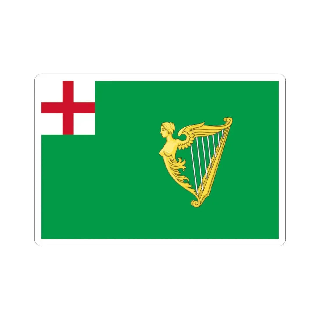 Green Ensign 1701 (Ireland) STICKER Vinyl Kiss-Cut Decal 4 Inch White - The Sticker Space