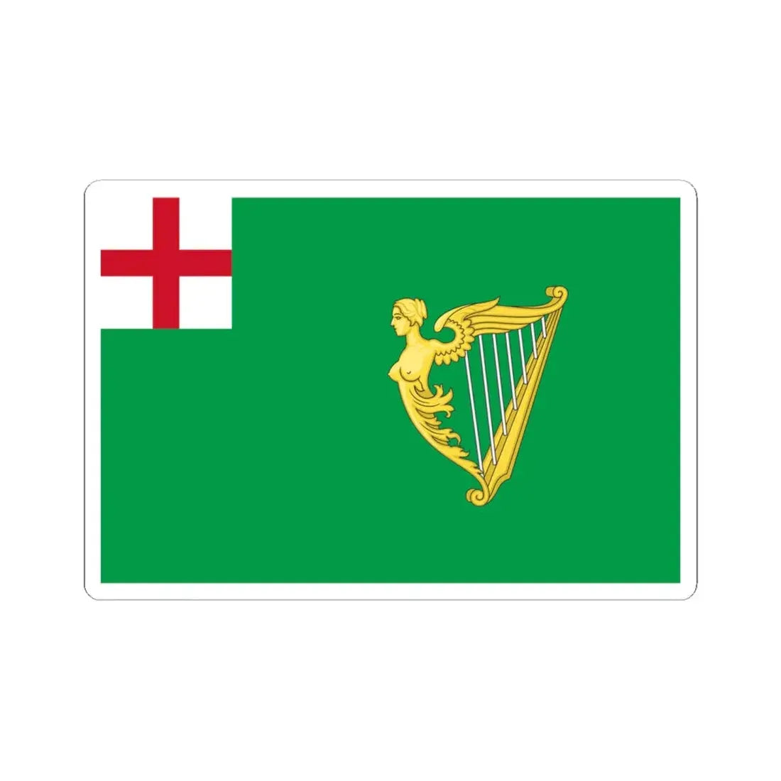 Green Ensign 1701 (Ireland) STICKER Vinyl Kiss-Cut Decal 6 Inch White - The Sticker Space