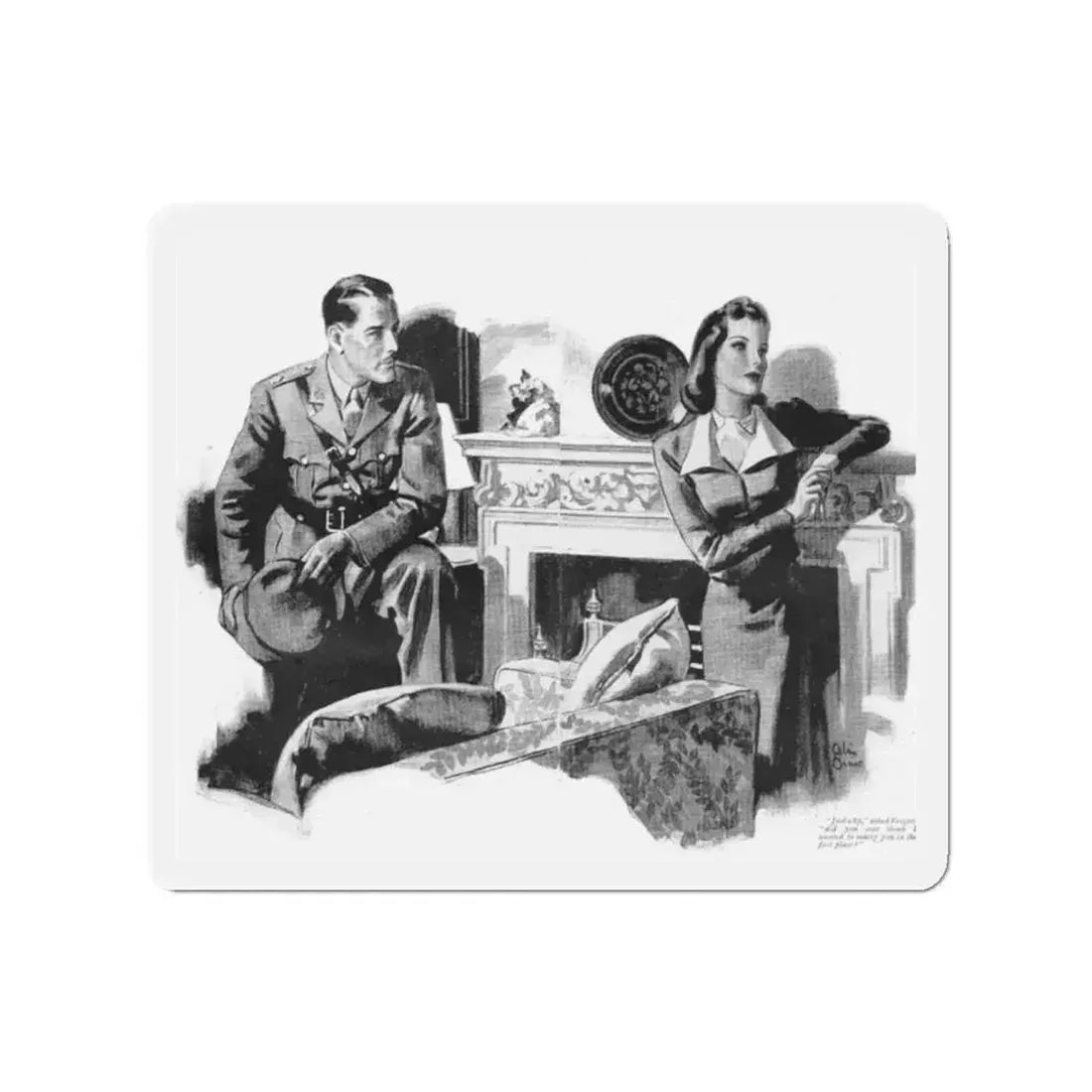 Green Fingers, Woman and Home (British), September 1943 (Magazine Illustration) Refrigerator Magnet 2 Inch Die-Cut - The Sticker Space