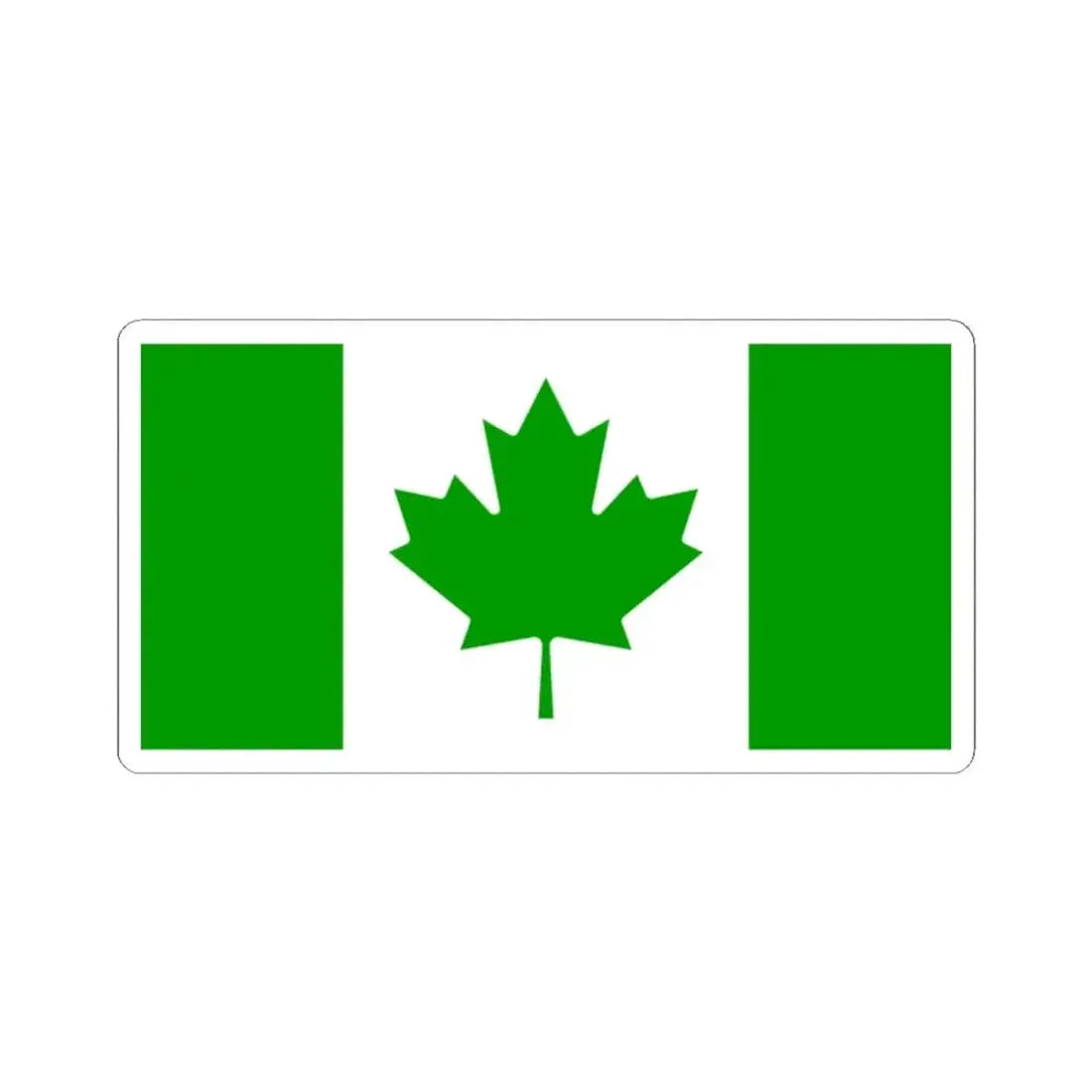 Green Flag of Canada (Canada) STICKER Vinyl Kiss-Cut Decal 2 Inch White - The Sticker Space