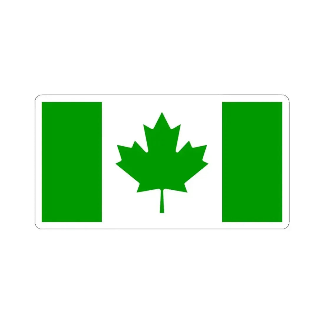 Green Flag of Canada (Canada) STICKER Vinyl Kiss-Cut Decal 3 Inch White - The Sticker Space