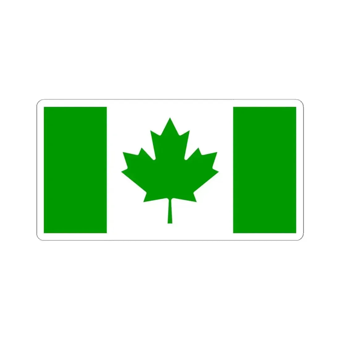 Green Flag of Canada (Canada) STICKER Vinyl Kiss-Cut Decal 4 Inch White - The Sticker Space