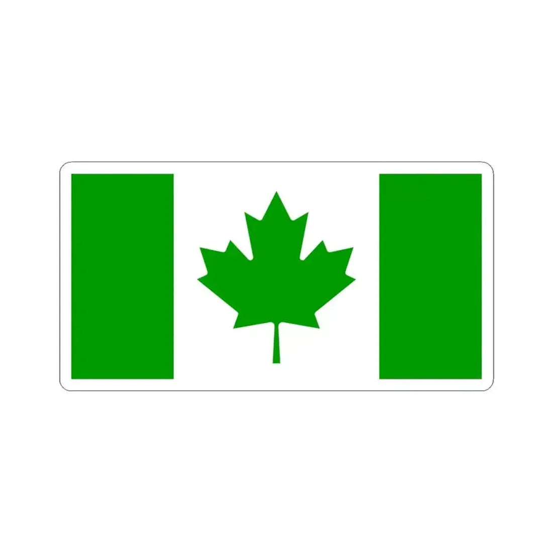 Green Flag of Canada (Canada) STICKER Vinyl Kiss-Cut Decal 6 Inch White - The Sticker Space