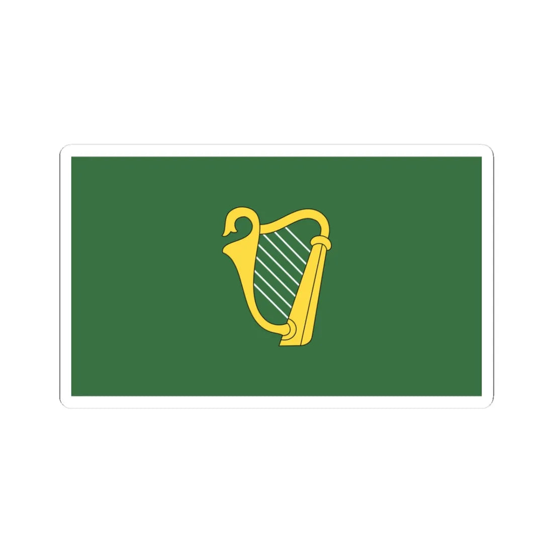 Green flag of Ireland (Ireland) STICKER Vinyl Kiss-Cut Decal 3 Inch White - The Sticker Space
