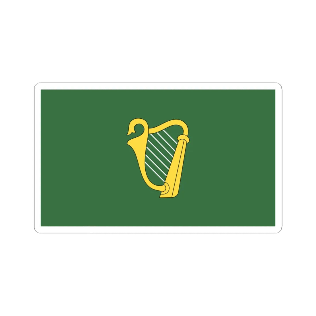 Green flag of Ireland (Ireland) STICKER Vinyl Kiss-Cut Decal 4 Inch White - The Sticker Space