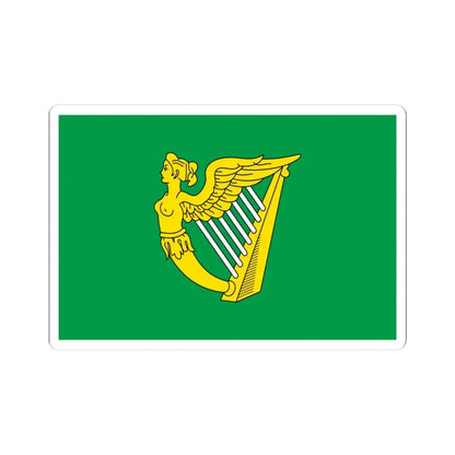 Green harp flag of Ireland 17th century (Ireland) STICKER Vinyl Kiss-Cut Decal 4 Inch White - The Sticker Space