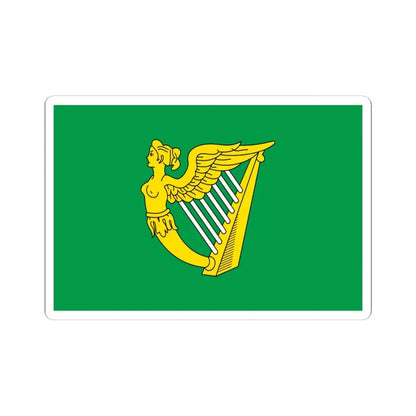 Green harp flag of Ireland 17th century (Ireland) STICKER Vinyl Kiss-Cut Decal 6 Inch White - The Sticker Space