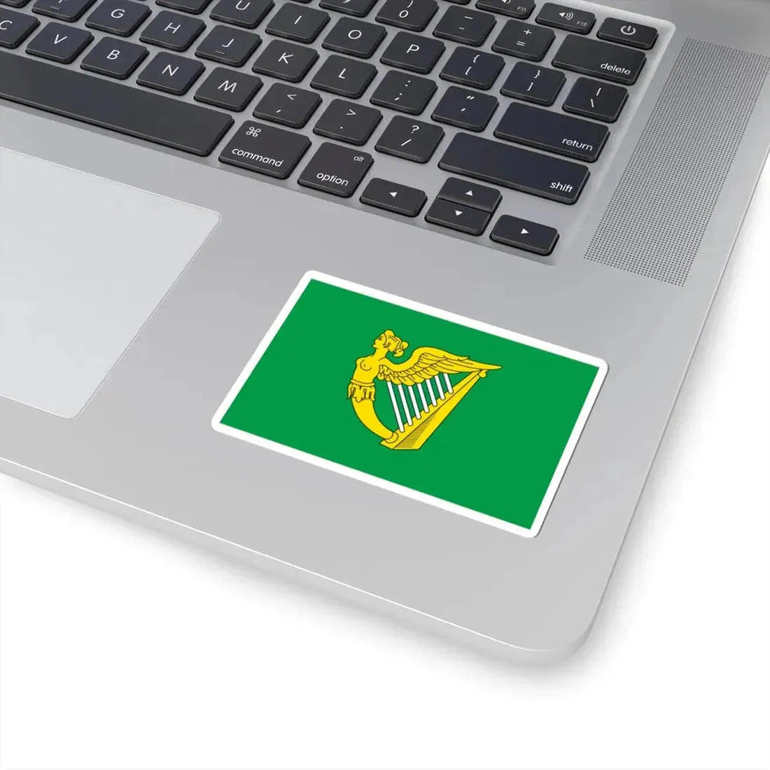 Green harp flag of Ireland 17th century (Ireland) STICKER Vinyl Kiss-Cut Decal - The Sticker Space