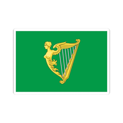Green harp flag of Ireland (Ireland) STICKER Vinyl Kiss-Cut Decal 3 Inch White - The Sticker Space