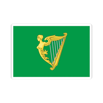 Green harp flag of Ireland (Ireland) STICKER Vinyl Kiss-Cut Decal 4 Inch White - The Sticker Space