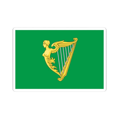 Green harp flag of Ireland (Ireland) STICKER Vinyl Kiss-Cut Decal 6 Inch White - The Sticker Space