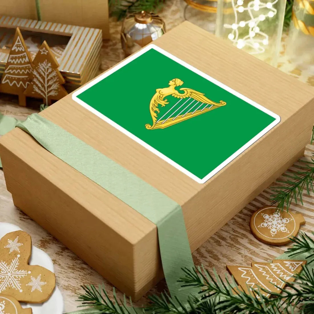 Green harp flag of Ireland (Ireland) STICKER Vinyl Kiss-Cut Decal - The Sticker Space