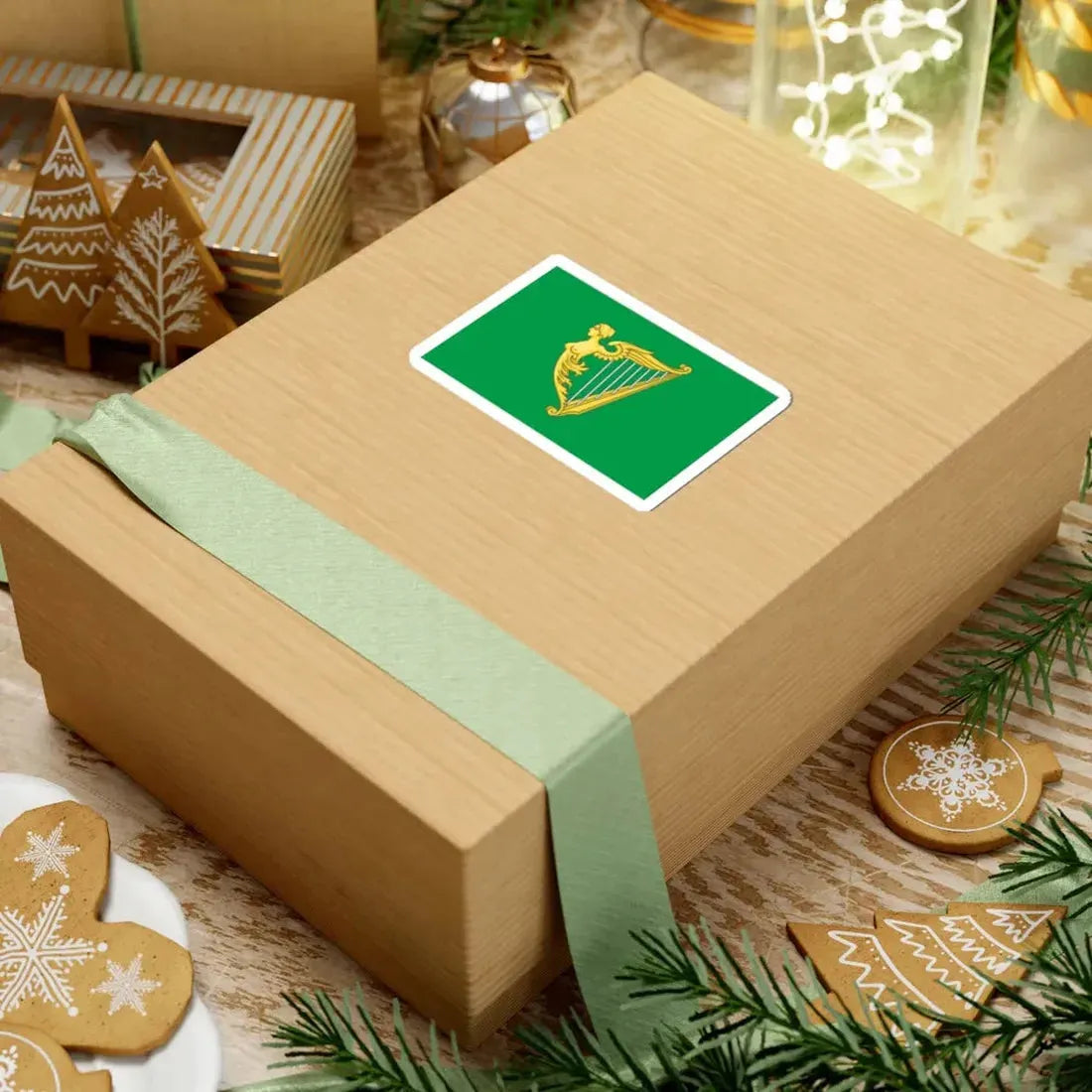 Green harp flag of Ireland (Ireland) STICKER Vinyl Kiss-Cut Decal - The Sticker Space